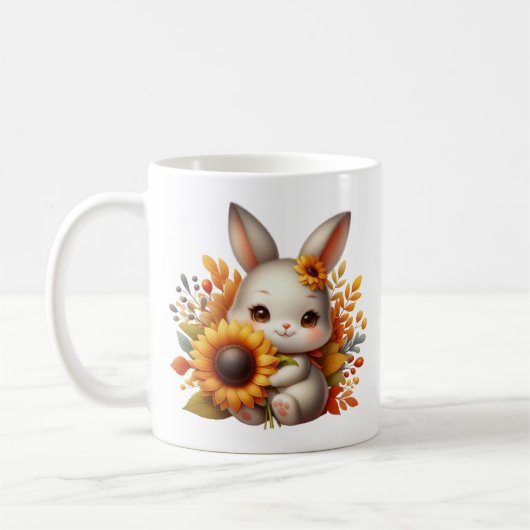 Lustiger Herbst-Saison-Hasen-Monogramm-Kaffee  Kaffeetasse (Links)