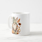 Lustiger Herbst-Saison-Zwergen-Monogramm  Kaffeetasse (Vorderseite Links)