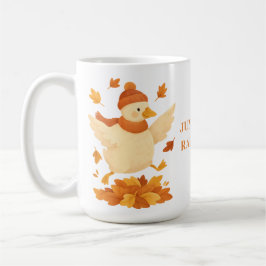 Lustiger Herbstbecher 'Gans springt zuerst, harkt  Kaffeetasse