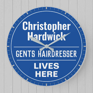 Lustiger Herrenfriseur Wandplakette Stil Große Wanduhr