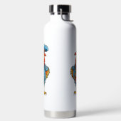 Lustiger herrischer Cartoon-Hahn Trinkflasche (links)