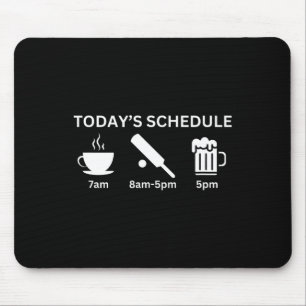 Lustiger Heutiger Zeitplan Kaffee Cricket Bier  Mousepad