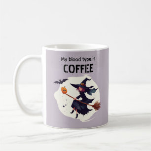 Lustiger Hexen-Lila-Halloween-Kaffeebecher Kaffeetasse
