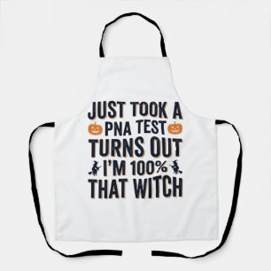 Lustiger Hexen-Test Halloween-Zitat Vektor-Design_ Schürze