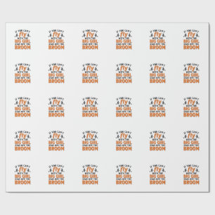 Lustiger Hexenbesen großes Mädchen Halloween-Shirt Geschenkpapier