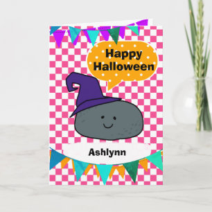 Lustiger Hexenhut Felsen Wortspiel Frohes Hallowee Karte
