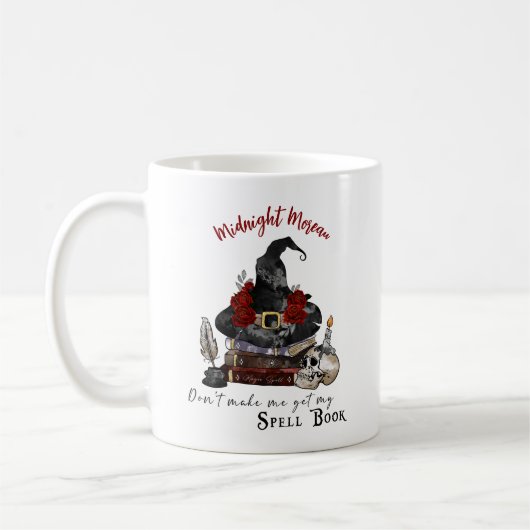 Lustiger Hexenhuth-Zauberbuch Kaffeetasse (Links)