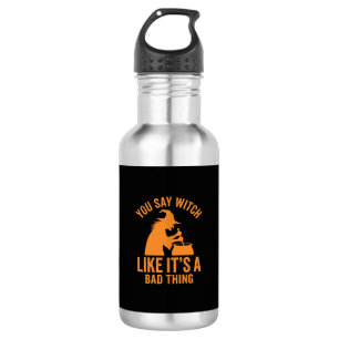 Lustiger Hexenkessel Halloween Edelstahlflasche