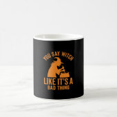 Lustiger Hexenkessel Halloween Kaffeetasse (Mittel)