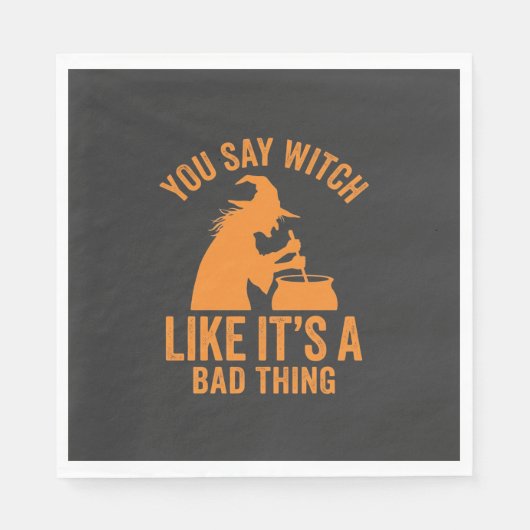 Lustiger Hexenkessel Halloween Serviette (Vorderseite)