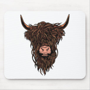 Lustiger Highland-Kuh-Kopf Mousepad