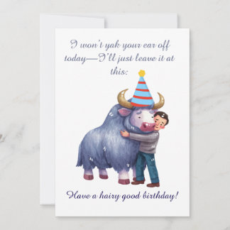 Lustiger Highland Yak: Haarig guter Geburtstag Einladung