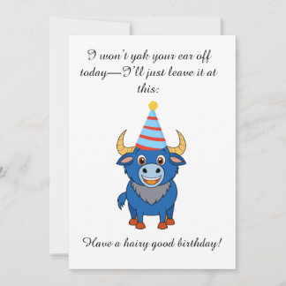 Lustiger Highland Yak: Haarig guter Geburtstag Einladung