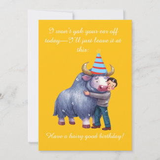 Lustiger Highland Yak: Haarig guter Geburtstag Einladung