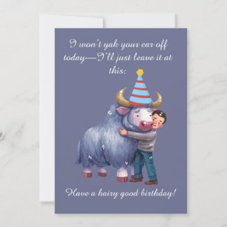 Lustiger Highland Yak: Haarig guter Geburtstag Einladung