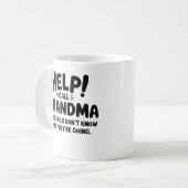 Lustiger Hilfe-an-oma-anrufen-Geschenk Großmutter Kaffeetasse (Vorderseite Links)