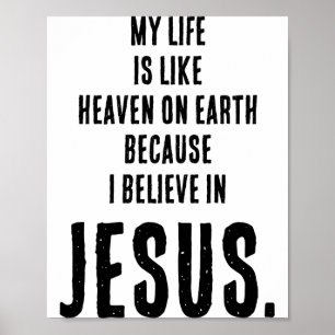Lustiger Himmel auf Erden, weil ich an Jesus glaub Poster