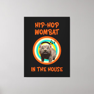 Lustiger Hip-Hop-Wombat im Haus Leinwanddruck