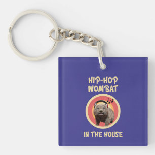 Lustiger Hip-Hop-Wombat im Haus Schlüsselanhänger
