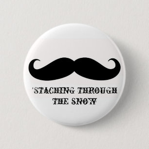 Lustiger Hipster-Schnurrbart-Feiertag Xmas-Schnurr Button