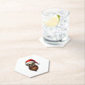 Lustiger Hipster-Weihnachtsmann-Totenkopf mit Hut Untersetzer (Vor Ort)