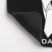 Lustiger Hipster-Wolf mit dem schwarzen Tuxedo Mousepad (Ecke)