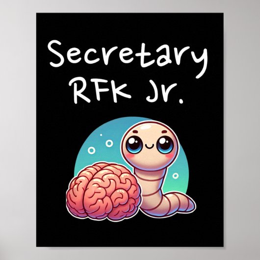 Lustiger Hirnwurm-Sekretär Rfk Jr. Poster (Vorne)