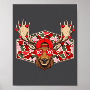 Lustiger Hirschjagd-Bock-Tarnung Valentinstag Männ Poster