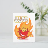 lustiger Hitzewelle-Teufel-Cartoon Postkarte (Stehend Vorderseite)