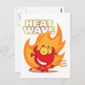 lustiger Hitzewelle-Teufel-Cartoon Postkarte (Vorne/Hinten)