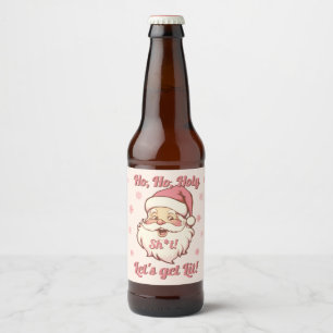 Lustiger Ho Ho Retro Weihnachtsmann Weihnachtsfeie Bierflaschenetikett