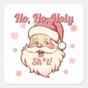 Lustiger Ho Ho Retro Weihnachtsmann Weihnachtsfeie Quadratischer Aufkleber