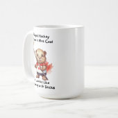 Lustiger Hockey-Biber-Becher Kaffeetasse (Vorderseite Links)