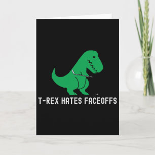Lustiger Hockey-Dinosaurier T-Rex hasst Faceoffs L Karte
