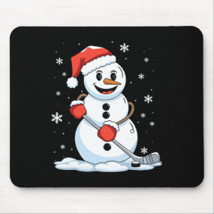 Lustiger Hockey-Schneemann Weihnachten Hockey Spie Mousepad