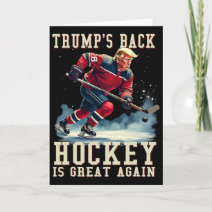 Lustiger Hockey-Trump-Spieler Cool Vintage-Eishock Karte