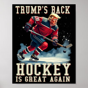 Lustiger Hockey-Trump-Spieler Cool Vintage-Eishock Poster