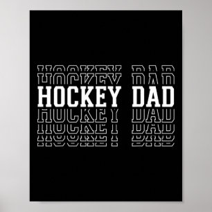 Lustiger Hockey-Vater Layered Text Vater Coach Spi Poster