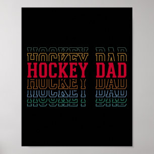 Lustiger Hockey-Vater Layered Text Vater Coach Spi Poster