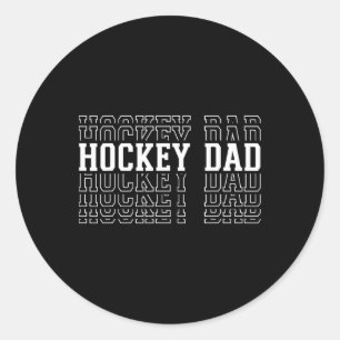 Lustiger Hockey-Vater Layered Text Vater Coach Spi Runder Aufkleber