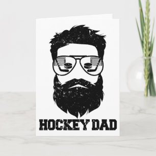 Lustiger Hockey-Vater Unordentliches Haar Bart Hoc Karte