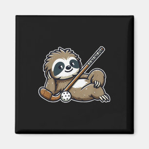 Lustiger Hockeyliebhaber Faultier Feldhockey Magnet