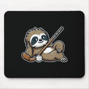 Lustiger Hockeyliebhaber Faultier Feldhockey Mousepad
