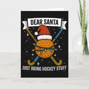 Lustiger Hockeyspieler, Mutter, Frau Weihnachtsmüt Karte