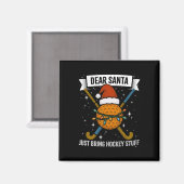 Lustiger Hockeyspieler, Mutter, Frau Weihnachtsmüt Magnet (Vorderseite/Rückseite)