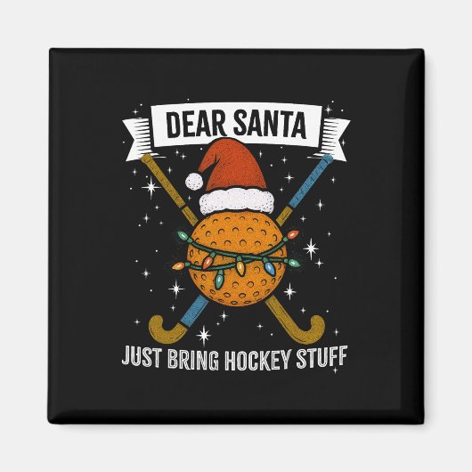 Lustiger Hockeyspieler, Mutter, Frau Weihnachtsmüt Magnet (Vorne)