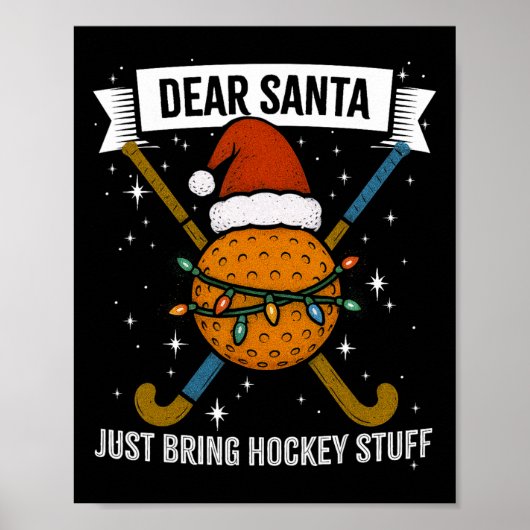 Lustiger Hockeyspieler, Mutter, Frau Weihnachtsmüt Poster (Vorne)