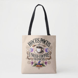 Lustiger Hokuspokus Ich brauche Kaffee Hexe Tasche