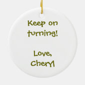 Lustiger hölzerner drehenbiber-und keramik ornament (Hinten)