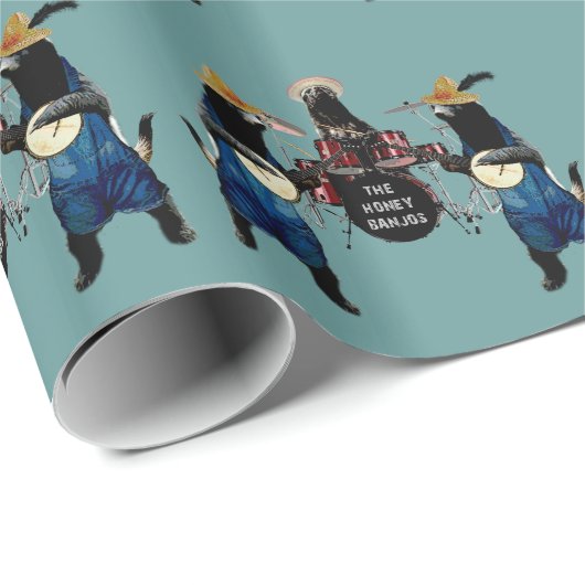 Lustiger Honig-Dachs Geschenkpapier (Rolleneckpunkt)